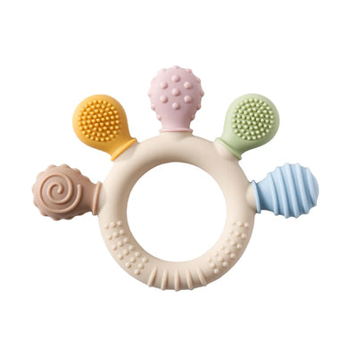 1pc Silicone Teether Baby 0 12 Months Teething Toys Teether Ring Silicone Baby Teether Toys for Toddler BPA Free Baby Toys Gifts by Smarsty