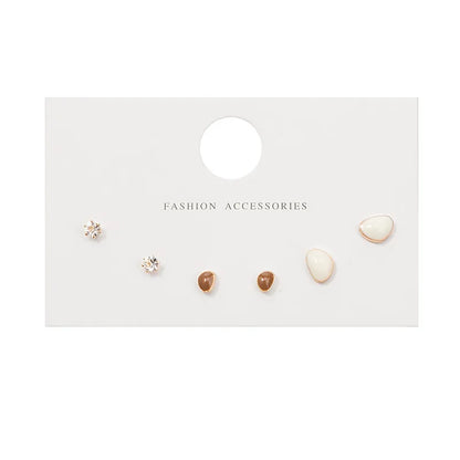 4 Pair Silver Heart Stud Earrings Set Cute Gift Everyday - Smarsty