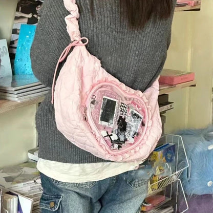 Pink Cute Womens Drawstring Shoulder Bag Lolita Style - Smarsty