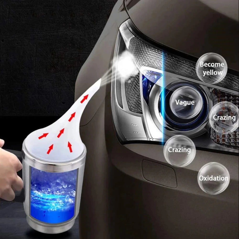 Headlight Polishing Set Auto Headlight Renovator Light Restoration Clean Car 300ml Polish Spotlights Headlights Renovation Kit - Smarsty