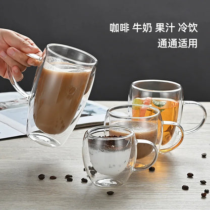 Heat Resistant Double Wall Glass Cup for Coffee and Beer - Smarsty
