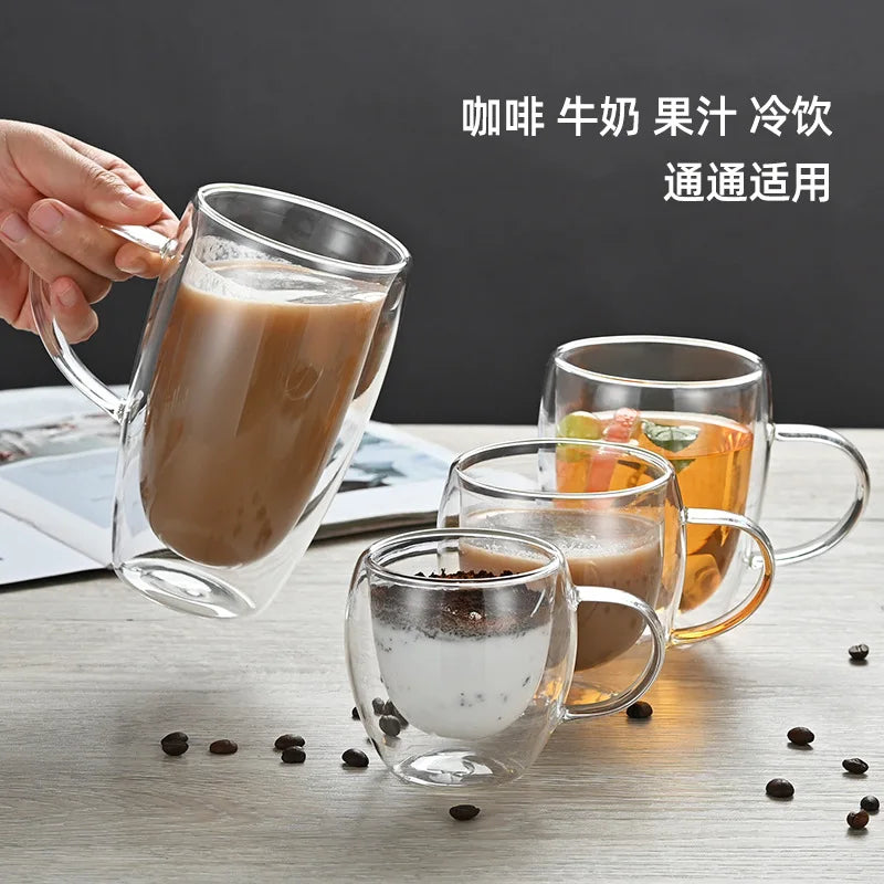 Heat Resistant Double Wall Glass Cup for Coffee and Beer - Smarsty