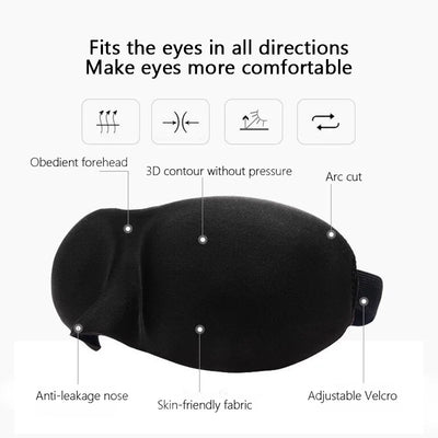 3D Sleep Mask Eyepatch for Ultimate Light Blocking Comfort - Smarsty