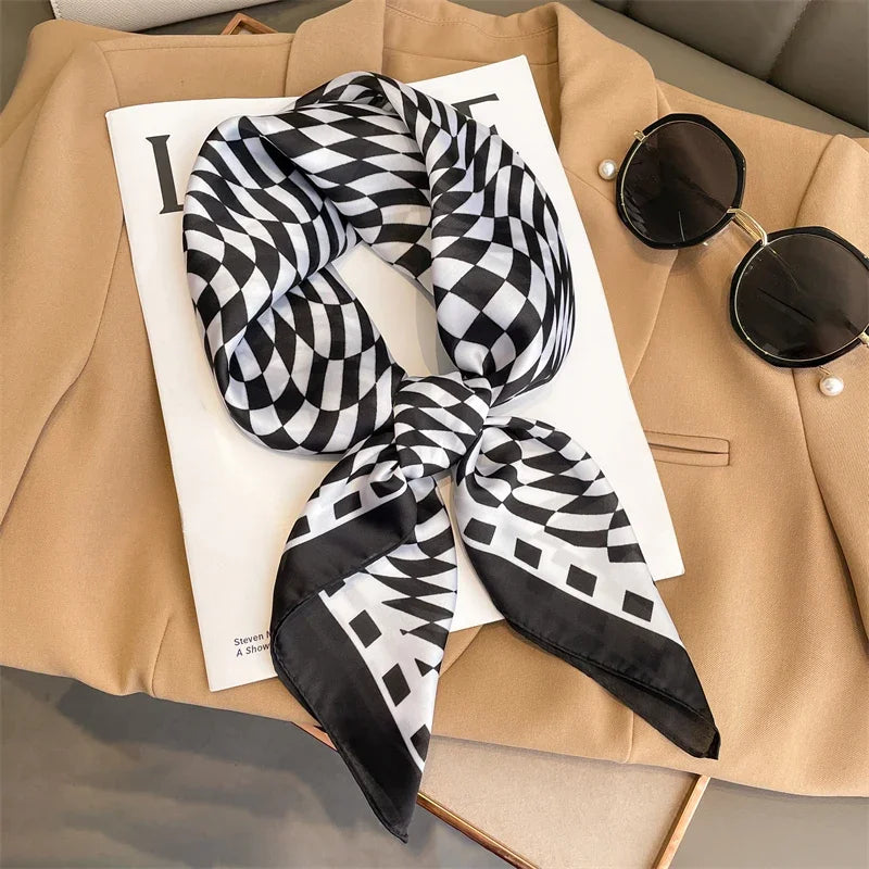 Luxury Women Silk Leopard Print Scarf Soft Satin Wrap - Smarsty