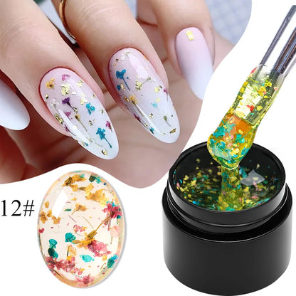 Pink Dried Flower Gel Nail Polish for Fairy Nail Art - Smarsty