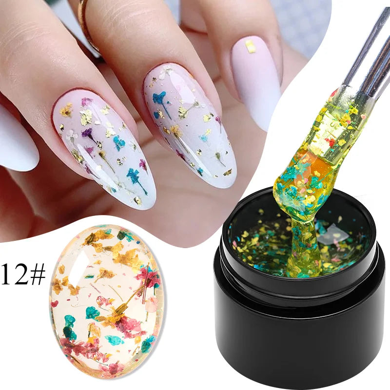 Pink Dried Flower Gel Nail Polish for Fairy Nail Art - Smarsty
