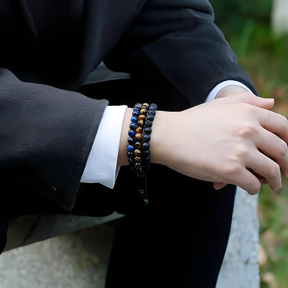 Natural Tiger Eye Lava Rock Bracelet Handmade Protection - Smarsty
