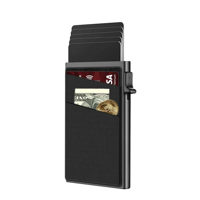 Anti-theft Cards Protectors Card Holder Minimalist Smart Wallet RFID Protection Aluminum Metal Box Cardholder Case Porte Carte - Smarsty