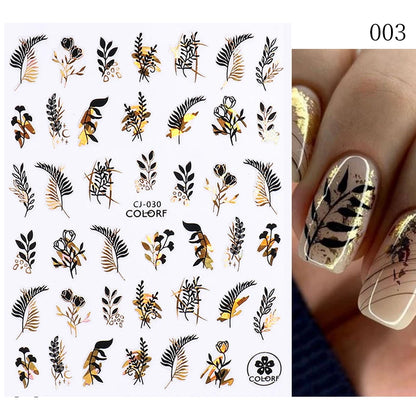 3D Colorful Marble Nail Stickers for DIY Art - Smarsty