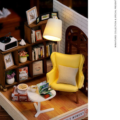 Wooden Mini Miniature Doll House DIY Small House Kit 3D Puzzle Building Assembly House Furniture Toy Children's Birthday Gifts