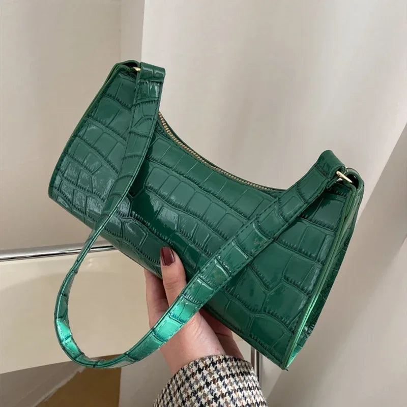 Retro Alligator Print PU Leather Small Women Handbag - Smarsty