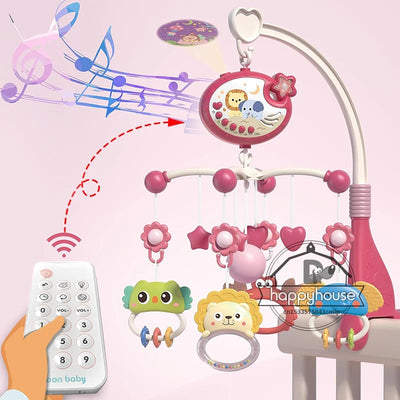 Musical Baby Crib Mobile with Lights Music Projection for Infants Remote Control Crib Toys for Newborn Baby Mobile for Crib Toys - Smarsty