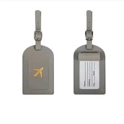 Stamped Leather Business Luggage Tag Suitcase Address Label Luggage Boarding Case Label Name ID Address Clip Travel Accessories - Smarsty