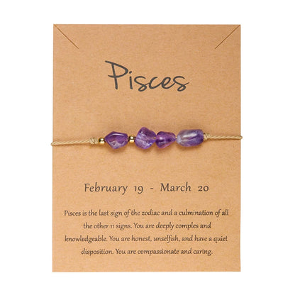 12 Constellation Natural Stone Beads Bracelets for Zodiac Signs - Smarsty