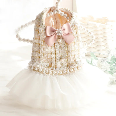 Luxury Cotton Dog Lace Dress with Tutu Skirt - Smarsty