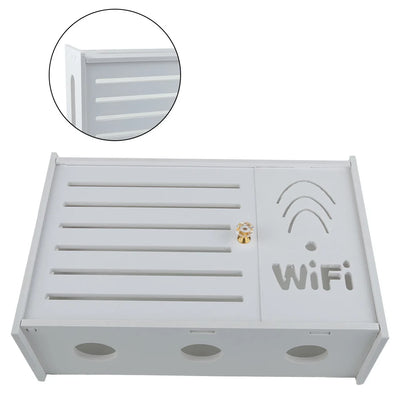 Wall Mounted Wireless Router Rack Living Room Wall-Mounted WiFi Storage Box Wall Decoration Cable Power Bracket Organizer Box by Smarsty
