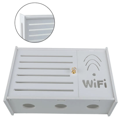 Wall Mounted Wireless Router Rack Living Room Wall-Mounted WiFi Storage Box Wall Decoration Cable Power Bracket Organizer Box by Smarsty