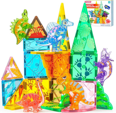 JOYFY 110/66/50 PCS Magnetic Building Tile 3D Magnet Tiles with Vehicle Construction Blocks Set for Kids Birthday Chirstmas Gift - Smarsty