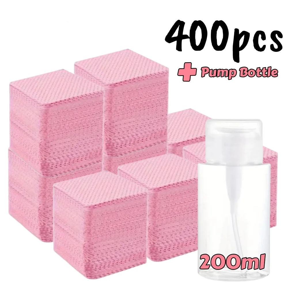20/600pcs Lint-Free Nail Wipes Gel Cleansing Tissues Aluminum-Free Nail Polish Remover Pads for NaiArt Beauty Cleaning Care Tool - Smarsty