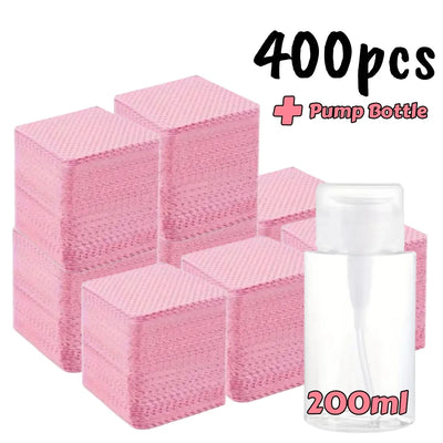 20/600pcs Lint-Free Nail Wipes Gel Cleansing Tissues Aluminum-Free Nail Polish Remover Pads for NaiArt Beauty Cleaning Care Tool - Smarsty