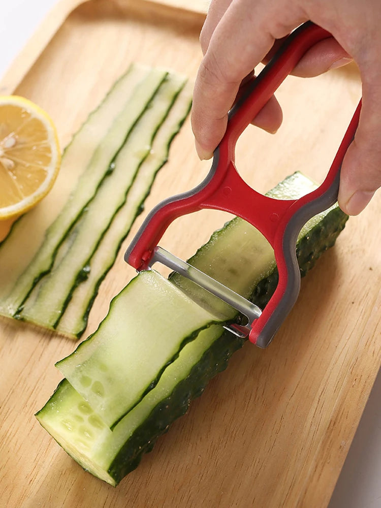 Stainless Steel Peeler - Swivel Blade Vegetable & Fruit Peeler for Kitchen, Ergonomic Non-Slip Handle (Potato, Apple, Carrot)