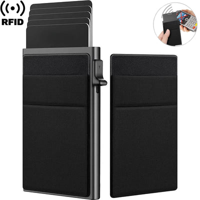 Rfid Credit Card Holder Men Thin Slim Mini Minimalist Wallets Luxury Metal Bank ID Cardholer Case Wallet for Men Carteras Choice - Smarsty