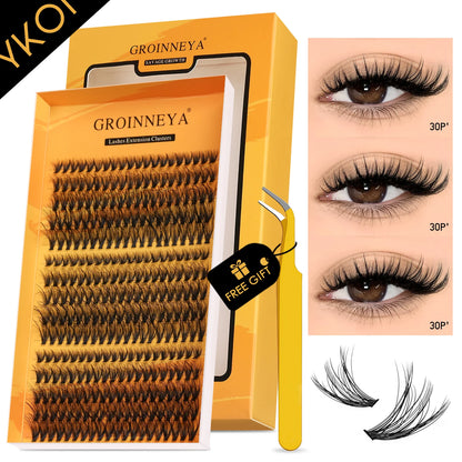 GROINNEYA DIY Fluffy Lash Clusters Kit for Volume - Smarsty