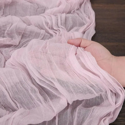Pink Cheesecloth Table Runner for Romantic Weddings - Smarsty