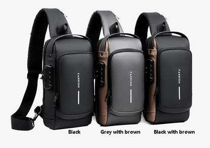 Anti Theft Chest Bag USB Charge Crossbody Sling Pack - Smarsty