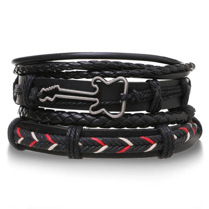Braided Leather Bracelets for Men with Vintage Charms - Smarsty