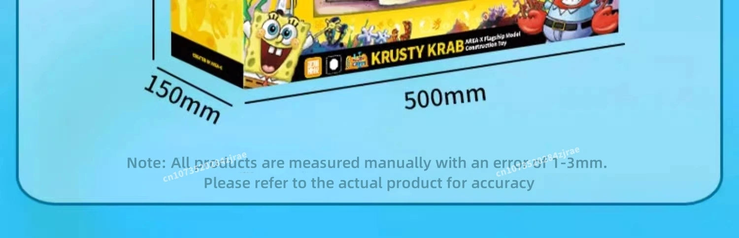 Spongebob building block cartoon Krusty Krab creative restaurant scene model Patrick Star assembly toy children's birthday gift by Smarsty