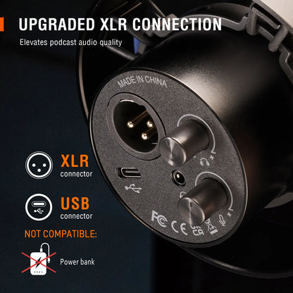 FIFINE USB XLR Microphone with Gain Control and Mute - Smarsty