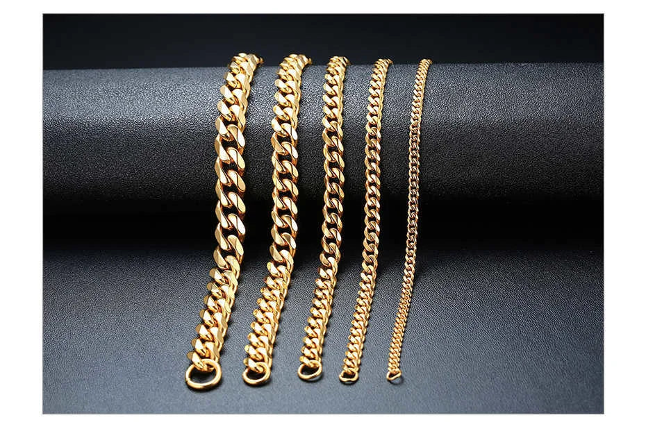 Vnox Men's Stainless Steel Cuban Link Chain Bracelet - Smarsty