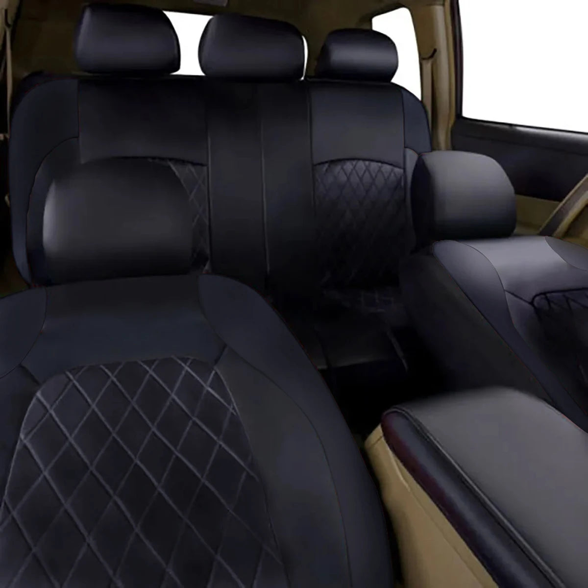 All Season Quilted PU Leather Car Seat Cover Waterproof - Smarsty