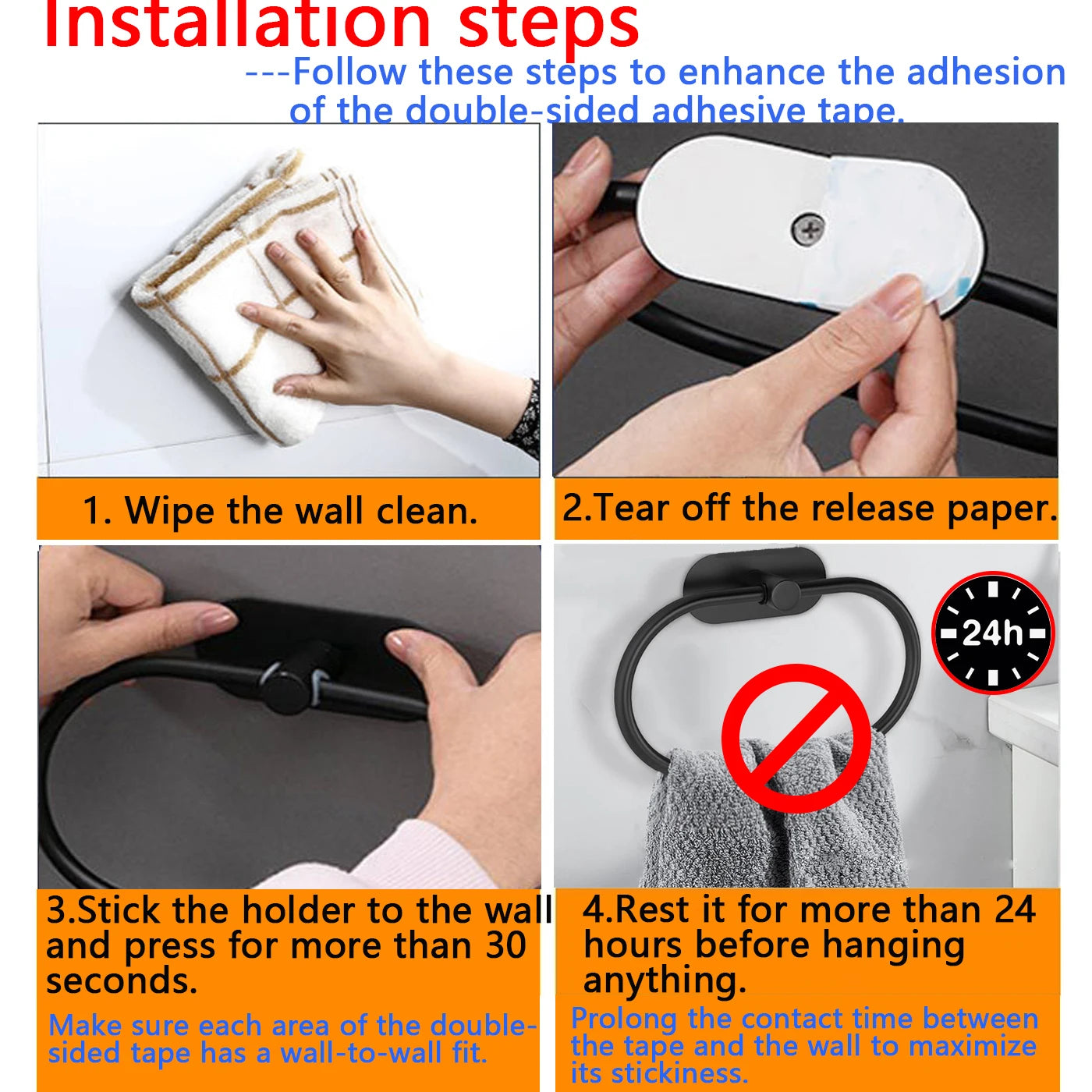 Self-Adhesive Stainless Steel Towel Rack for Easy Installation - Smarsty