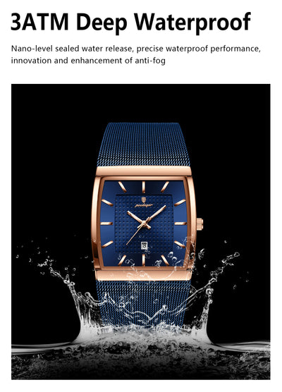 Men's Waterproof Quartz Watch with Luminous Date Feature - Smarsty