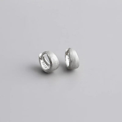 925 Sterling Silver Wide Gothic Huggies Hoop Earrings - Smarsty