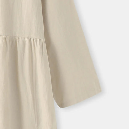 Women's Elegant Solid Cotton Robe Femme 2022 Spring Autumn Bohemian Maxi Dress ZANZEA Casual Long Sleeve Shirt Dresses Oversized - Smarsty