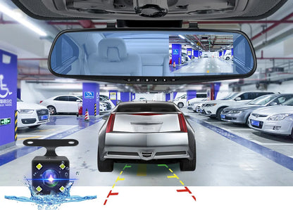 Dual Lens Dashcam With 4.3 Inch Rearview Mirror FHD 1080P - Smarsty