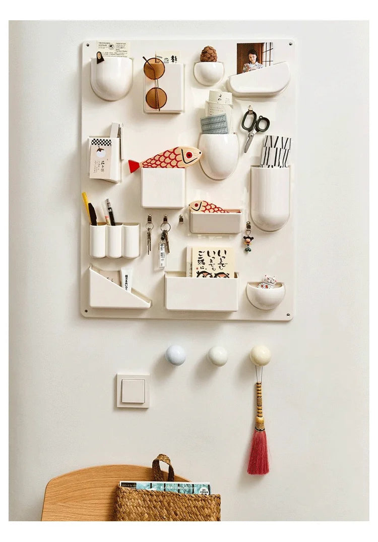 Wall-mounted Storage Rack with Hooks for Office, Kitchen and Workshop Children's Room Organizer with Adjustable Shelves by Smarsty