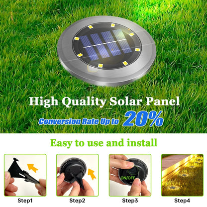 Solar LED In-Ground Lights for Bright Pathway Illumination - Smarsty
