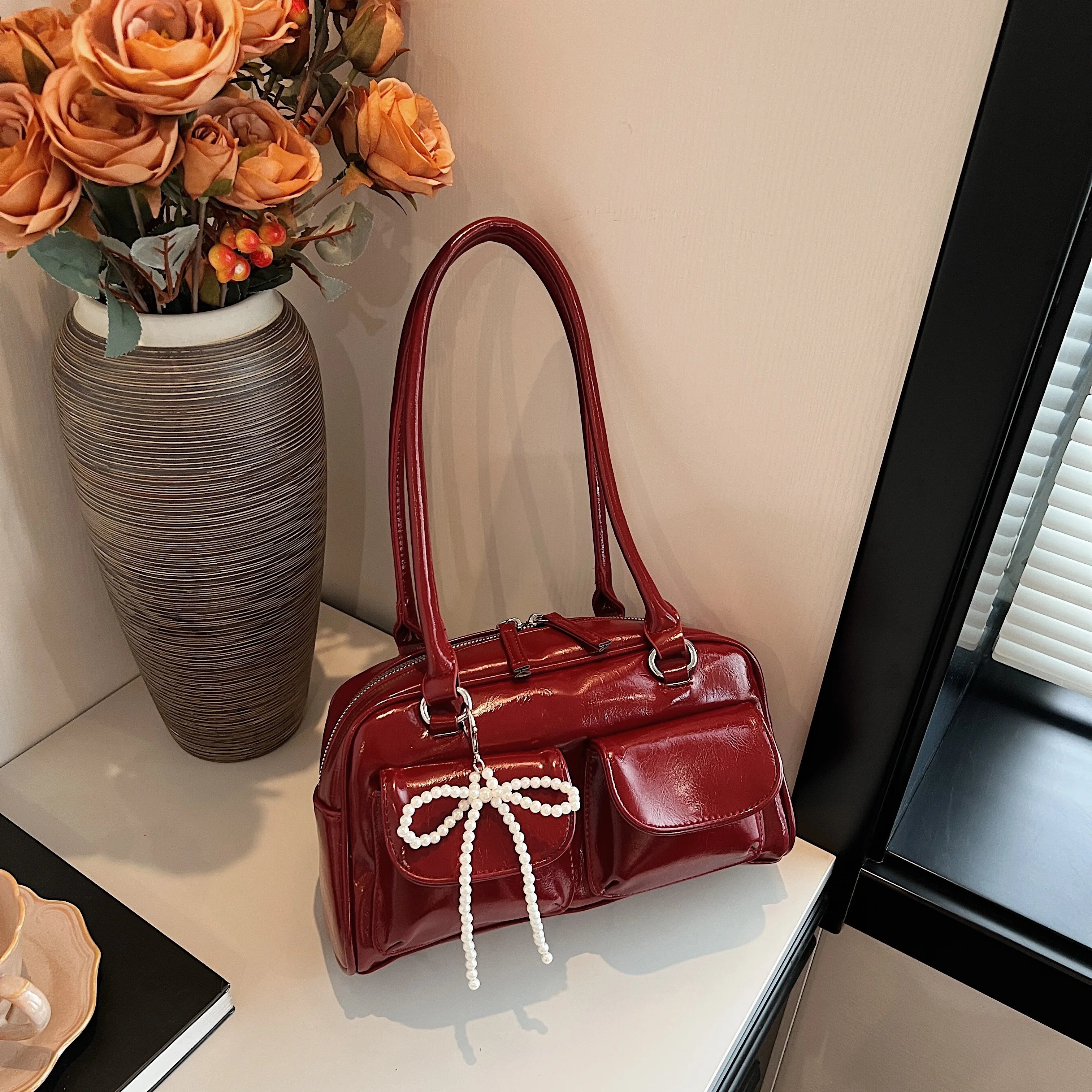Korean Edition Underarm Bow Bag Women Versatile Shoulder Bag - Smarsty