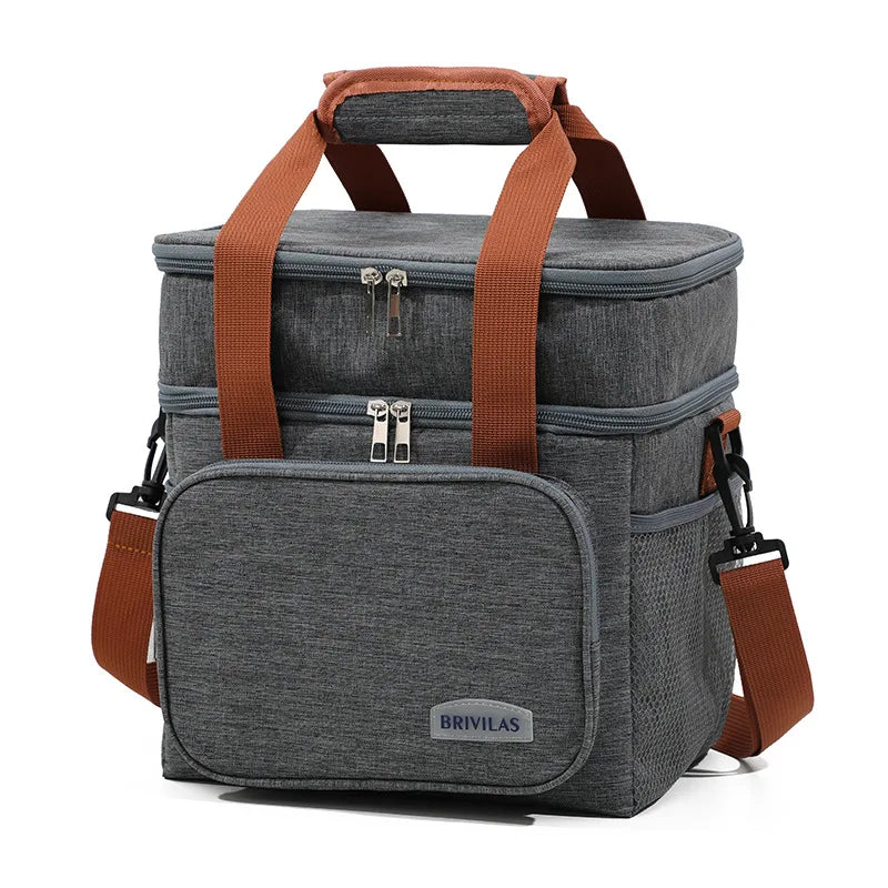 Double Layer Leakproof Lunch Bag Large Capacity Insulation - Smarsty