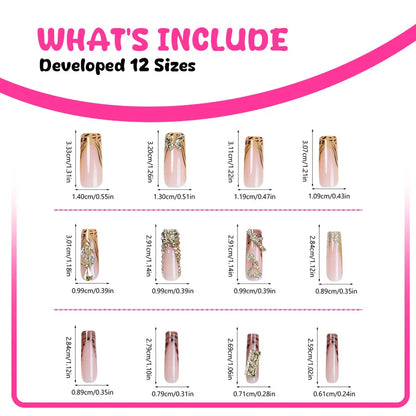 24 Piece Y2K Leopard Print French Press On Nails - Smarsty