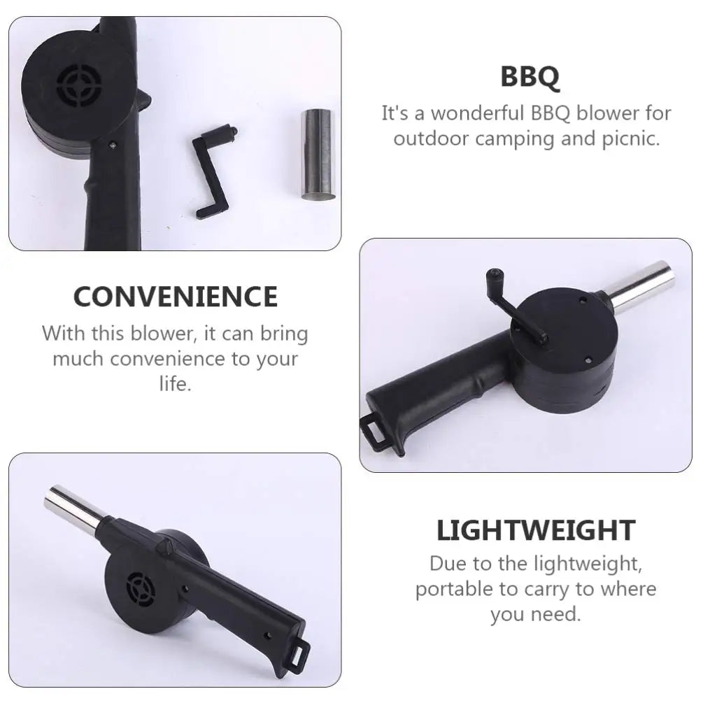 Portable Hand-Cranked Barbecue Air Blower for Easy Fire Starting - Smarsty