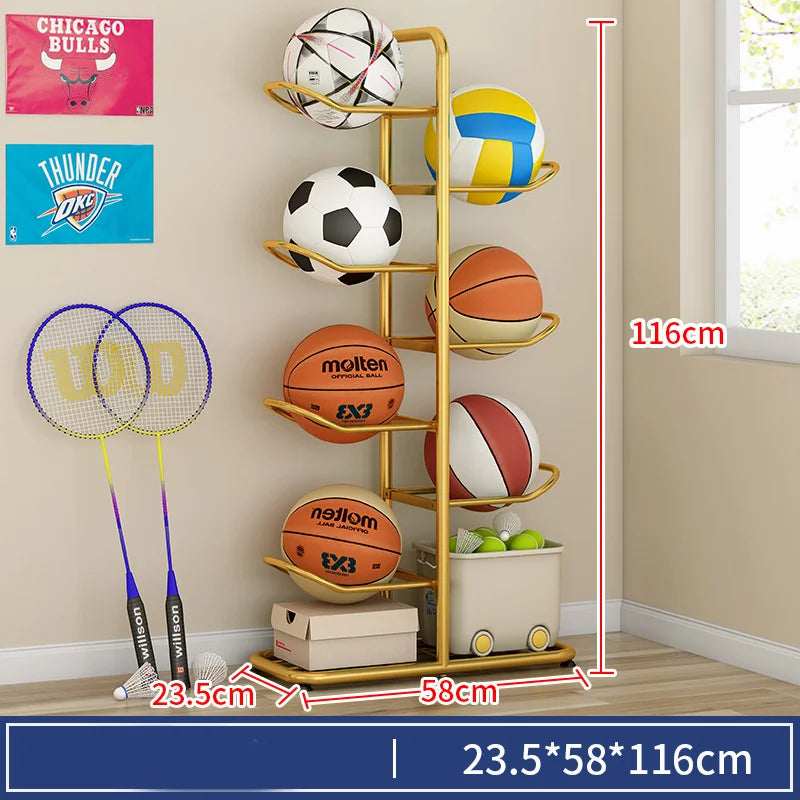 Indoor Children Basketball Storage Rack Put Ball Football Storage Basket Placed Rack Kindergarten Volleyball Stand Holder Space by Smarsty
