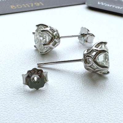 1 CT D Color Moissanite Stud Earrings Sparkling 925 Silver - Smarsty