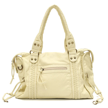 PU Leather Tote Bag With Zip Pockets Crossbody For Travel - Smarsty