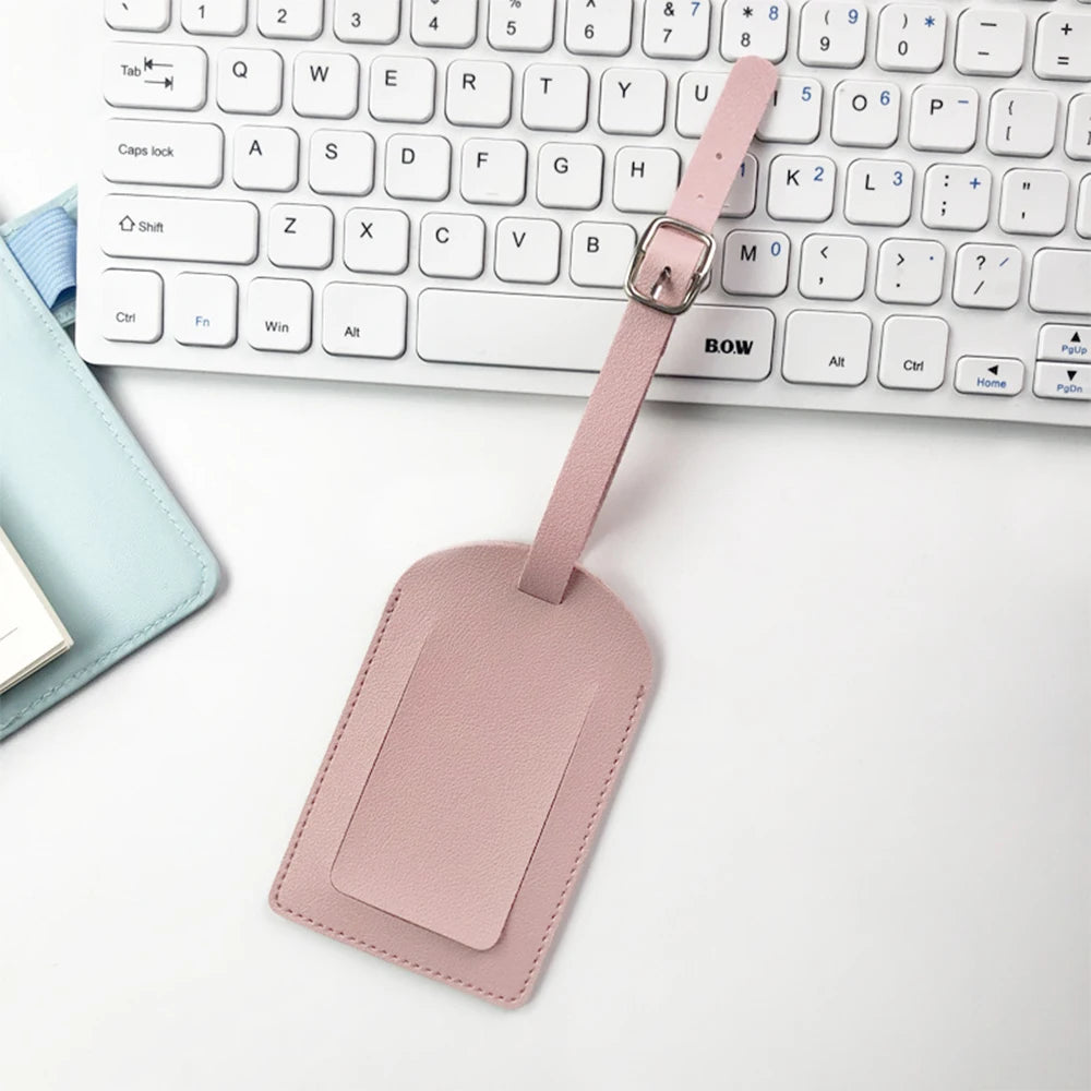 Personalize Initials Luggage Tag Custom Letters Men Women Suitcase Name Tag PU Airplane Labels Engrave Logo Travel Accessories - Smarsty