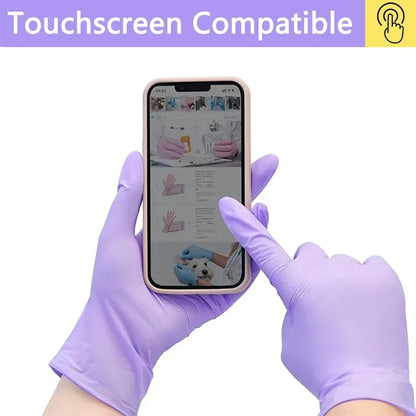 10-100pcs Disposable Purple Nitrile Gloves Latex Free Waterproof Suitable for Kitchen Food Processing Beauty Salon Work Glove